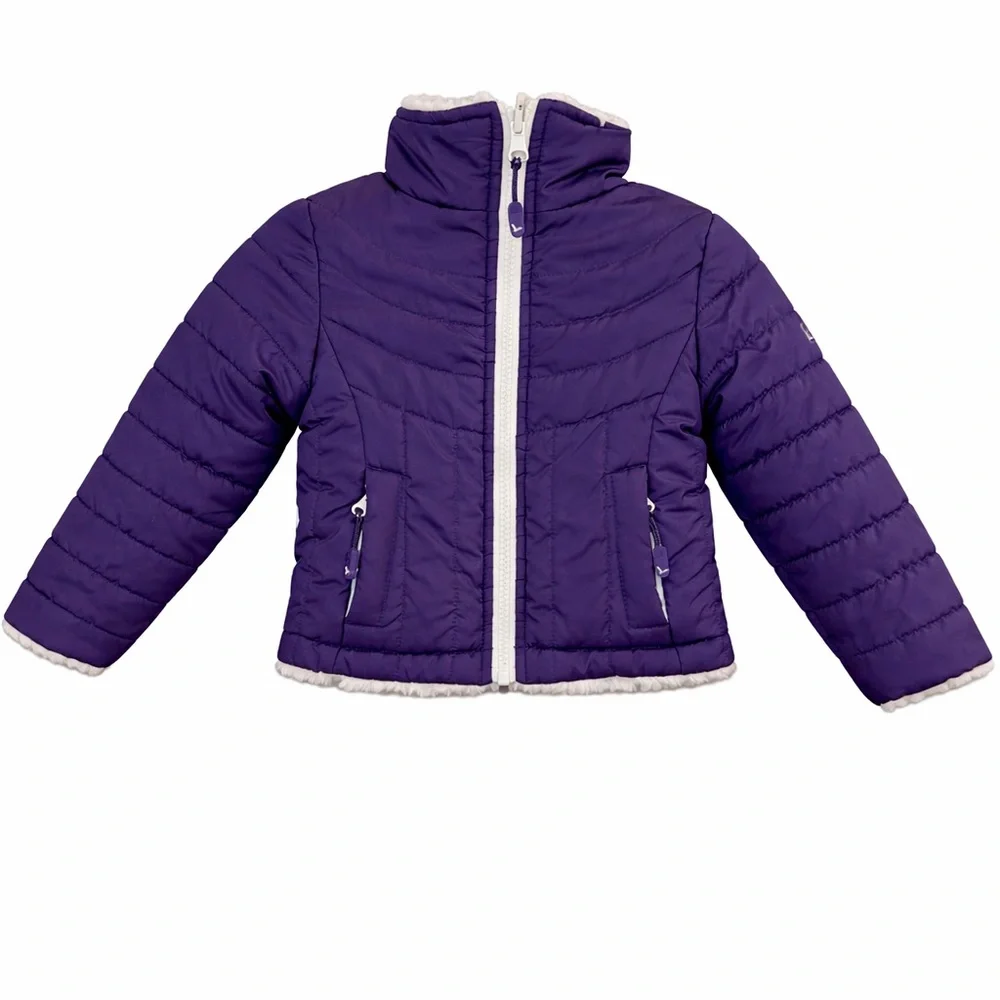 Hawke & Co Reversible Winter Puffer Jacket Toddler Girls 2T Purple